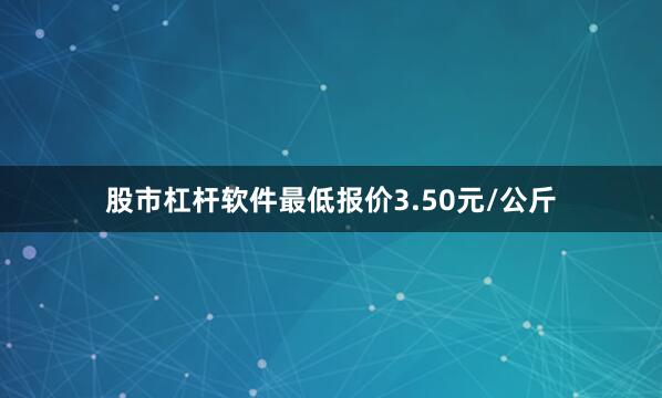 股市杠杆软件最低报价3.50元/公斤