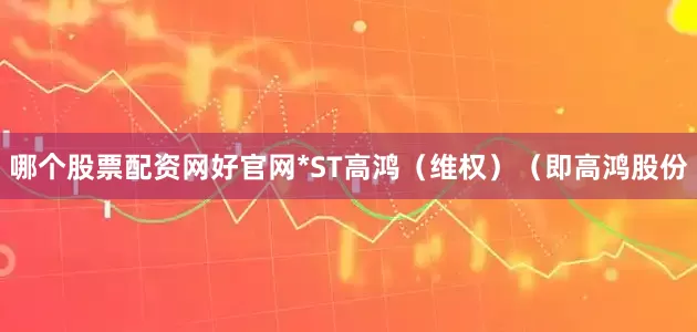 哪个股票配资网好官网*ST高鸿（维权）（即高鸿股份